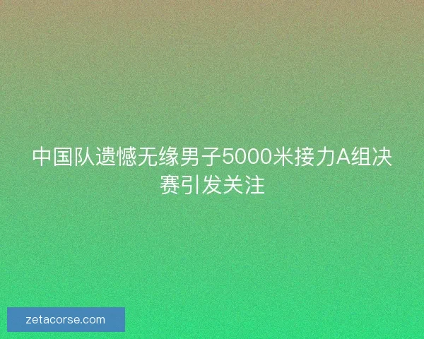 中国队遗憾无缘男子5000米接力A组决赛引发关注