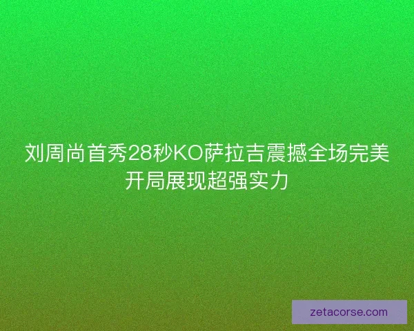 刘周尚首秀28秒KO萨拉吉震撼全场完美开局展现超强实力